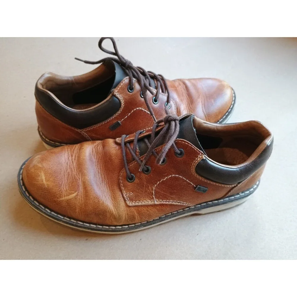 Rieker Mens Brown Oxford Casual Dress Shoe Sz EU 41